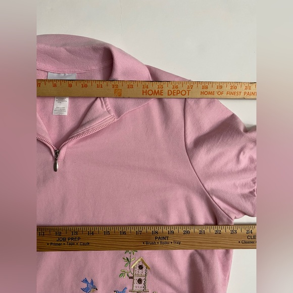 Hoodies Alfred Dunner Pink garden scene Cottagecore Grannycore Sweatshirt WomenL - Picture 5 of 12